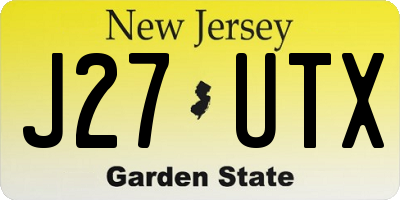 NJ license plate J27UTX
