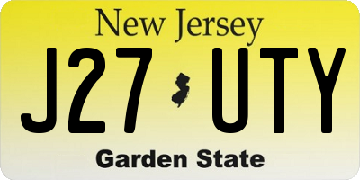 NJ license plate J27UTY
