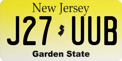 NJ license plate J27UUB