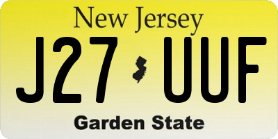NJ license plate J27UUF