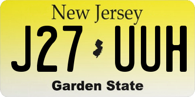 NJ license plate J27UUH