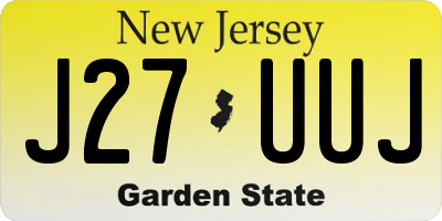 NJ license plate J27UUJ