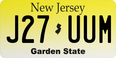 NJ license plate J27UUM