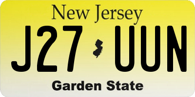NJ license plate J27UUN