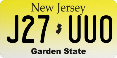 NJ license plate J27UUO