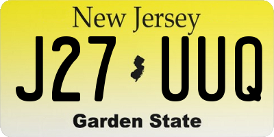 NJ license plate J27UUQ