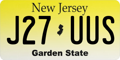 NJ license plate J27UUS