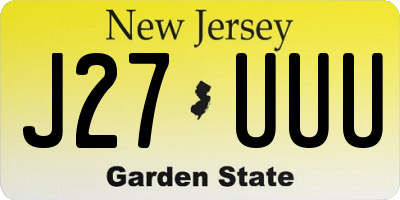 NJ license plate J27UUU