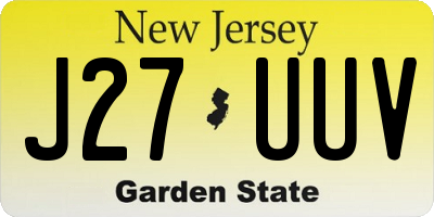 NJ license plate J27UUV