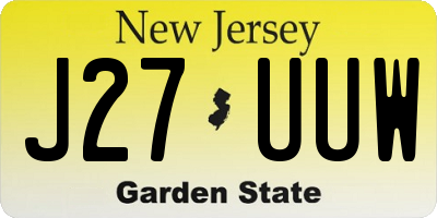 NJ license plate J27UUW