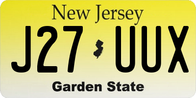 NJ license plate J27UUX
