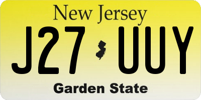 NJ license plate J27UUY