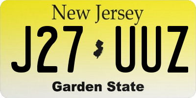 NJ license plate J27UUZ