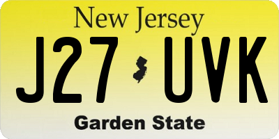 NJ license plate J27UVK