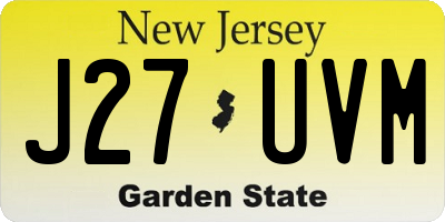 NJ license plate J27UVM