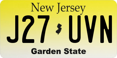 NJ license plate J27UVN