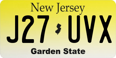 NJ license plate J27UVX