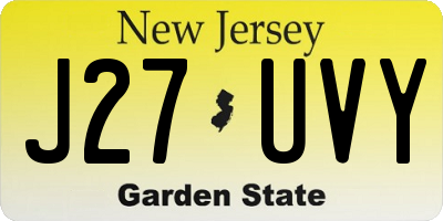 NJ license plate J27UVY