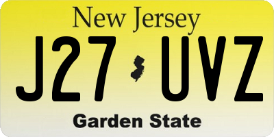 NJ license plate J27UVZ