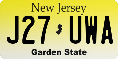 NJ license plate J27UWA