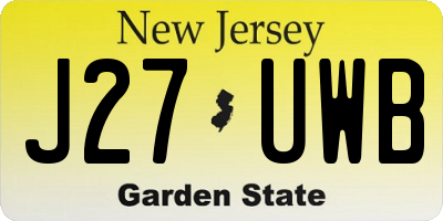 NJ license plate J27UWB