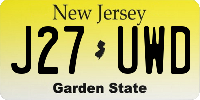 NJ license plate J27UWD