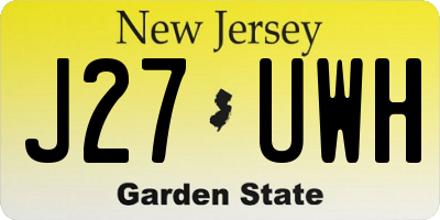 NJ license plate J27UWH