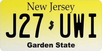 NJ license plate J27UWI