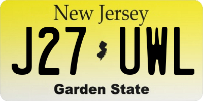 NJ license plate J27UWL