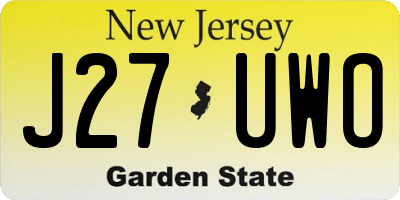 NJ license plate J27UWO