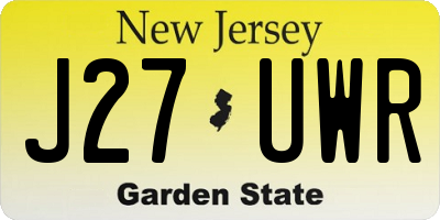 NJ license plate J27UWR