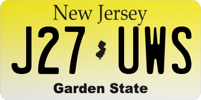 NJ license plate J27UWS