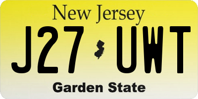 NJ license plate J27UWT