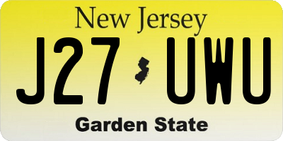 NJ license plate J27UWU