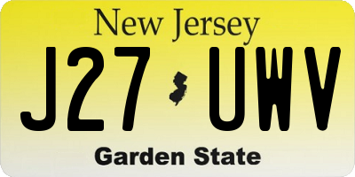 NJ license plate J27UWV
