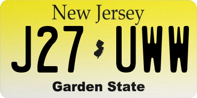 NJ license plate J27UWW