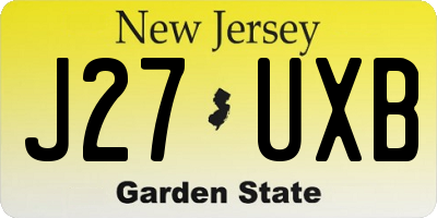 NJ license plate J27UXB