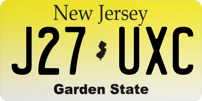 NJ license plate J27UXC