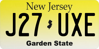 NJ license plate J27UXE