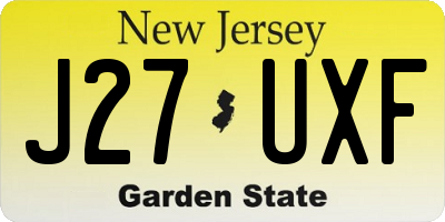 NJ license plate J27UXF