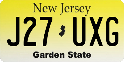 NJ license plate J27UXG