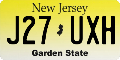 NJ license plate J27UXH