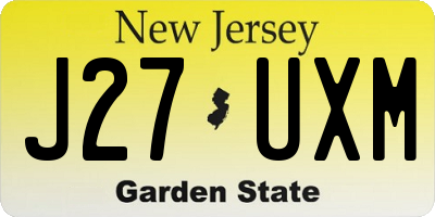 NJ license plate J27UXM