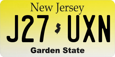 NJ license plate J27UXN
