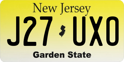 NJ license plate J27UXO