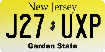 NJ license plate J27UXP