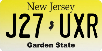 NJ license plate J27UXR