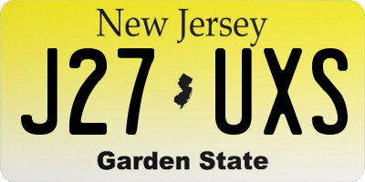 NJ license plate J27UXS