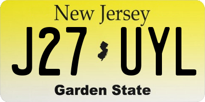 NJ license plate J27UYL