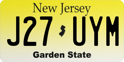 NJ license plate J27UYM